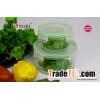 green round pyrex glass food storage container set