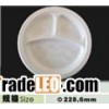 9 inch  disposable biodegradable  3 compartments plate