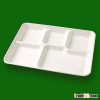 disposable 5 compartment paper lunch tray