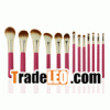 Rose red handle personalized hair brush set with golden ferr