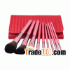 10 pieces pink professional makeup brush sets with nylon hai