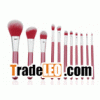 bright pink cosmetic brushe sets 11pcs including powder brus