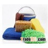 Cleaning car washer with folding bucket
