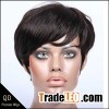 Rihanna Style Short Bob Indian Remy Hair Machine Made Wigs