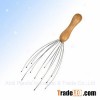 Wooden handle head massager