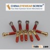 Red Nylok Coated and Gold Plated Optical Nose Pad Screw