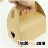 Kraft paper cake box with handle