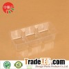 clear disposable plastic three divided food tray