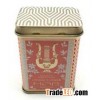 Metal coffee tin caddy with inner pulg
