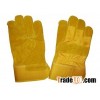 Yellow patch leather labor working glove