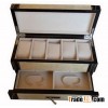 dual-layers wooden watch box inside with cream velvet