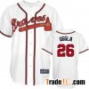 Atlanta Braves #26 Dan Uggla White Jerseys