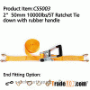 CS5003 2" 50mm 1000lbs/5T Ratchet Tie down with rubber hand