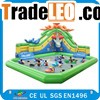 Giant Inflatable Water park with White Shark Water Slide and
