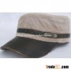 Customized design denim flat army cap hat supplier