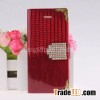 Shiny diamond irregular Lines PU leather case for iphone 5