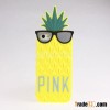 3D Pink pineapple sunglasses Silicone Case for iphone 5