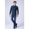 striped sweater 1307 Charcoal grey and Blue