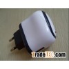 Black with white circle charger