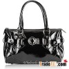 Black patent leather tote handbag USA