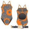 Female Polyester Competition Swimwear Flyback Design Digital Printing