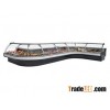 curved glass serve over showcase
