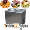 instant ice cream rolls machine with topping storages