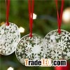 Snowflakes Engraving Etched Glass Christmas Tree Ornaments