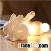 Ceramic White Rabbit Night Light With Money Saving Box For Children's Bedroom