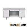 Steel Top Double Pedestals Office Desk With Stand Feet