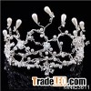 Handmade Bridal Wedding Tiara With Crystal Pearl Gold Wedding Hair Accessory Jewelry