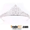 High Quality Rhodium Plated With Zircon Bridal Tiara Crown For Wedding Jewelry Hair Accessory