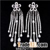 Top Cubic Zirconia Zircon With White Gold Stud Clip Earrings For Bridal Wedding Jewelry