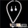 Rhodium White Gold Plated Copper Silver Color With Cubic Zirconia Zircon Necklace Jewelry