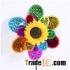 Dual Glittering Layers Sunflower Wedding Festival Party Decoration Ornament Plastic Outdoor Windmill