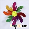 Glittering Smiling Face Wedding Festival Party Decoration Ornament Plastic Outdoor Windmill Mylar Pi
