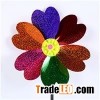Three Wheels Laser Sunflower Wedding Festival Party Decoration Ornament Plastic Outdoor Windmill Myl