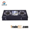 Classic Tempered Glass Double Burner Blue Fire Desktop Gas Range