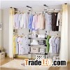 China Wholesale Flat Pack Carbon Steel Tubes Furniture Bedroom Floor Fixed Four Strand Tubes Wardrob