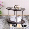 China Factory Modern Assembled Simple Wood Steel Furniture Indoor Two-layer Elliptic Movable Oval Co