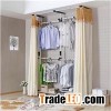 China Supplier Flat Pack Carbon Steel Pipes Furniture Bedroom Floor Fixed Three Stand Pipes Wardrobe