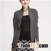 Fall Winter Ladies Cotton Novelty Stitch Knitted Long Sleeve Cardigan Waistcoat With Belt