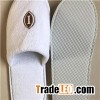 White Closed Toe Coral Velour Hotel Guest Slippers With Embroidery Logo