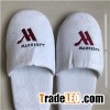 100% Cotton Velour Travel Airline Slippers With Nonslip Sole