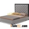 Good Price Cheap Simple Design High Back Fabric Headboard Bed With Wooden Legs For Online Sale BED-F