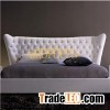 Classical Design Wing Headboard Tufted Futon Fabric Bed With Good Bedsides BED-F-001