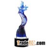 Star Shape Glass Trophy With Laser Engraved