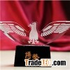 Custom Cutting Glass Eagle Award On Black Base