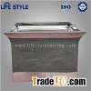 Stainless Steel Flower Pot,Large Outdoor Metal Rectangular Flower Planter Pots for Garden,Outdoor Ga