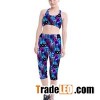 Hot Sale Fancy Women's Fashion High Waist High Elastic Mid Calf Pants Printed Floral Workout Fi